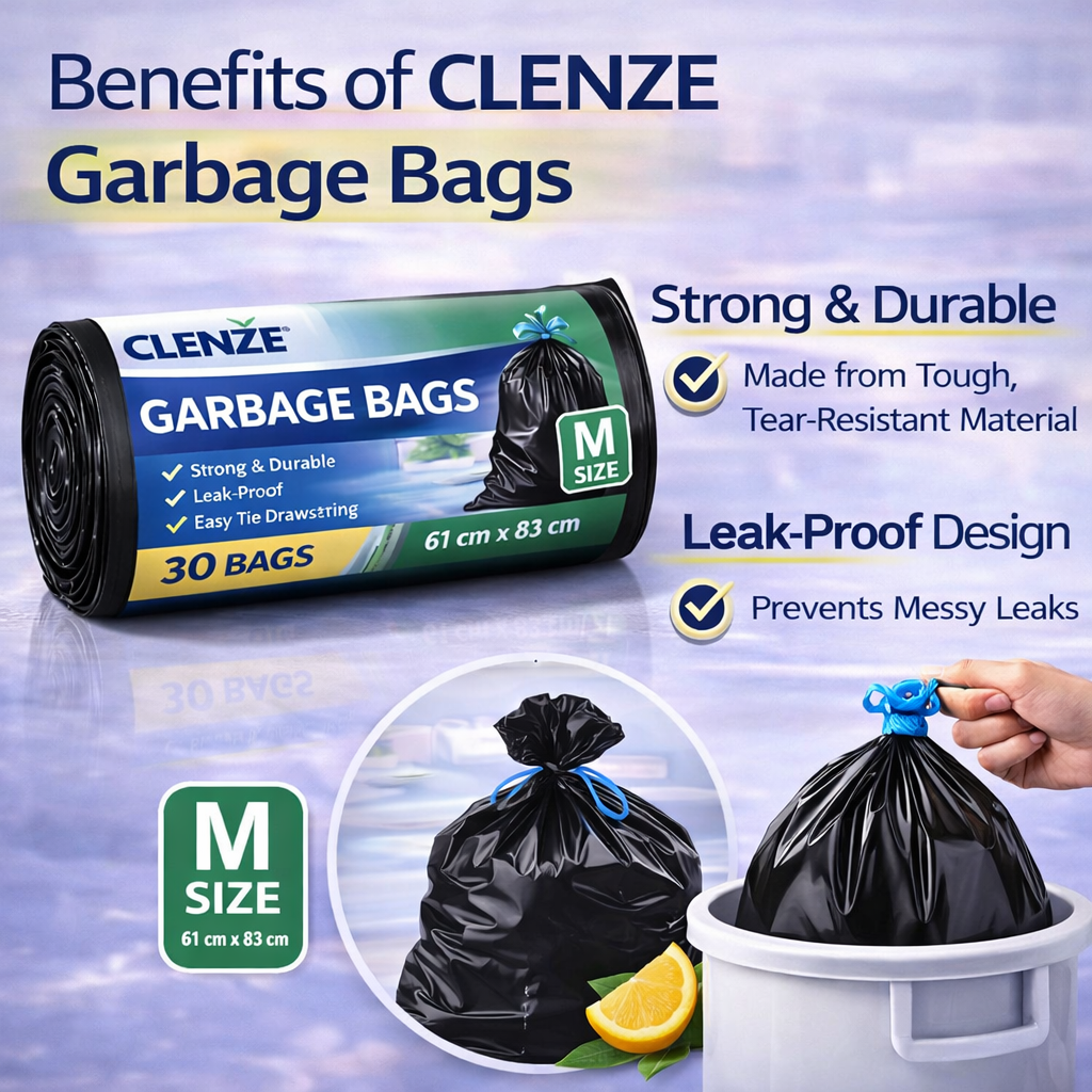 Clenze Garbage Bags | Medium | 90 Count | 30 Bags X 3 Rolls - Image 3