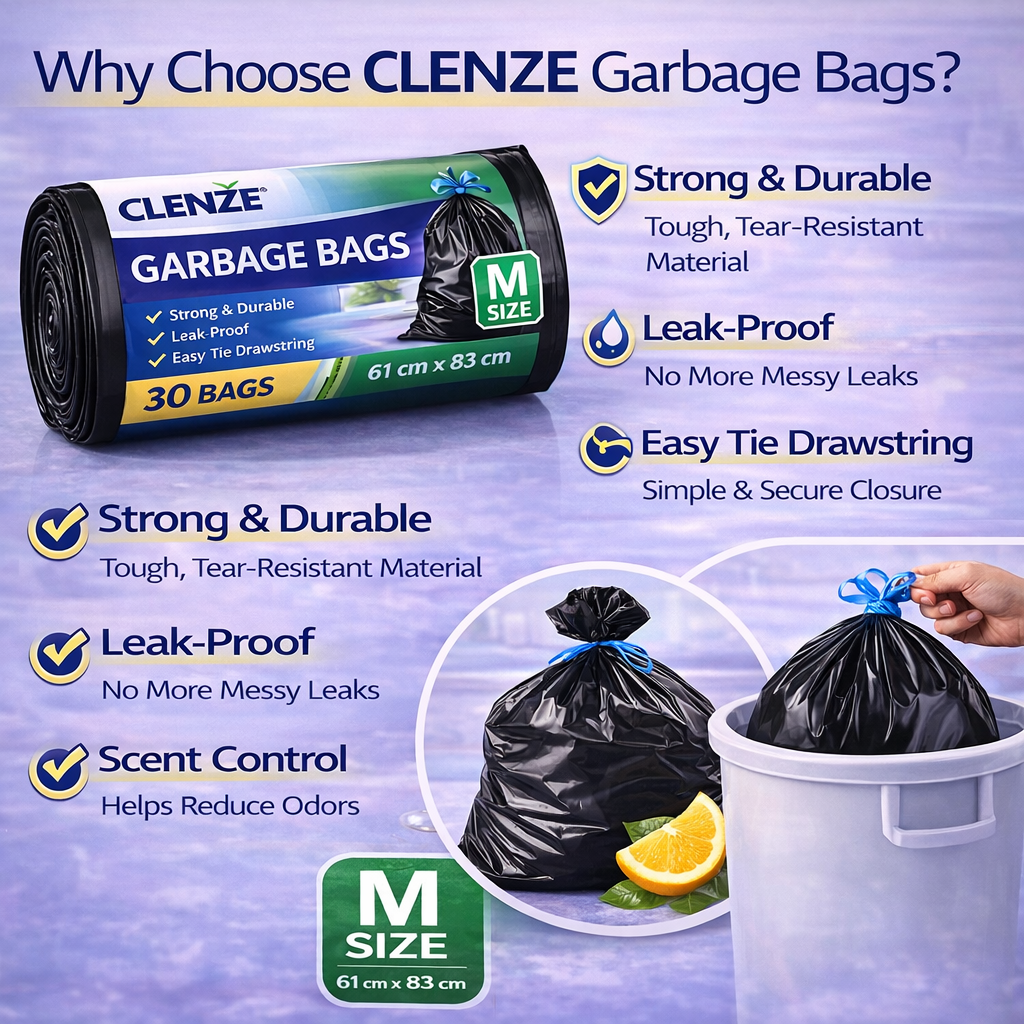 Clenze Garbage Bags | Medium | 90 Count | 30 Bags X 3 Rolls - Image 5