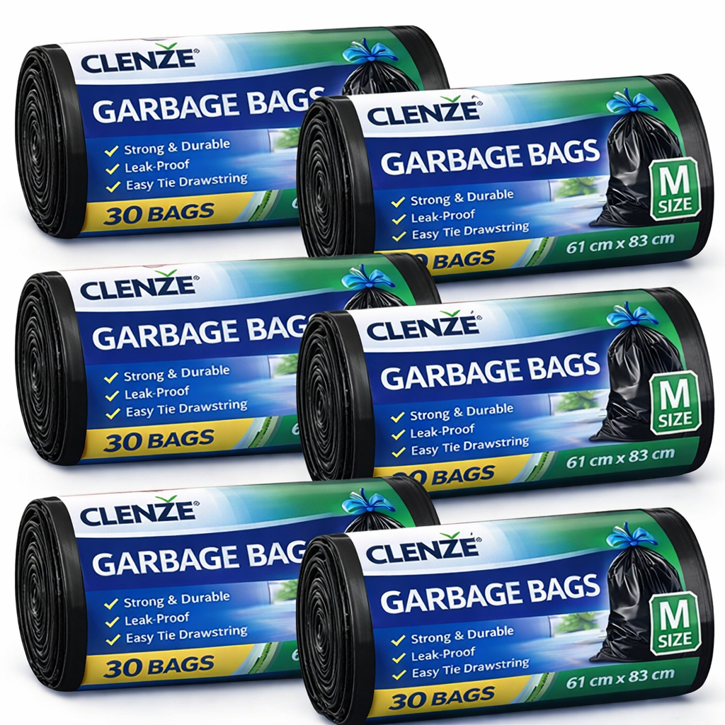 Clenze Garbage Bags | Medium | 180 Count | 30 Bags X 6 Rolls