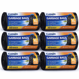 Clenze Garbage Bags | Extra Large XL | 60 Count | 10 Bags X 6 Rolls