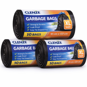 Clenze Garbage Bags | Extra Large XL | 30 Count | 10 Bags X 3 Rolls